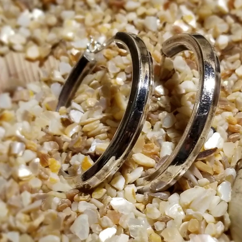 Sterling Silver Large Solid Hoops - image 4